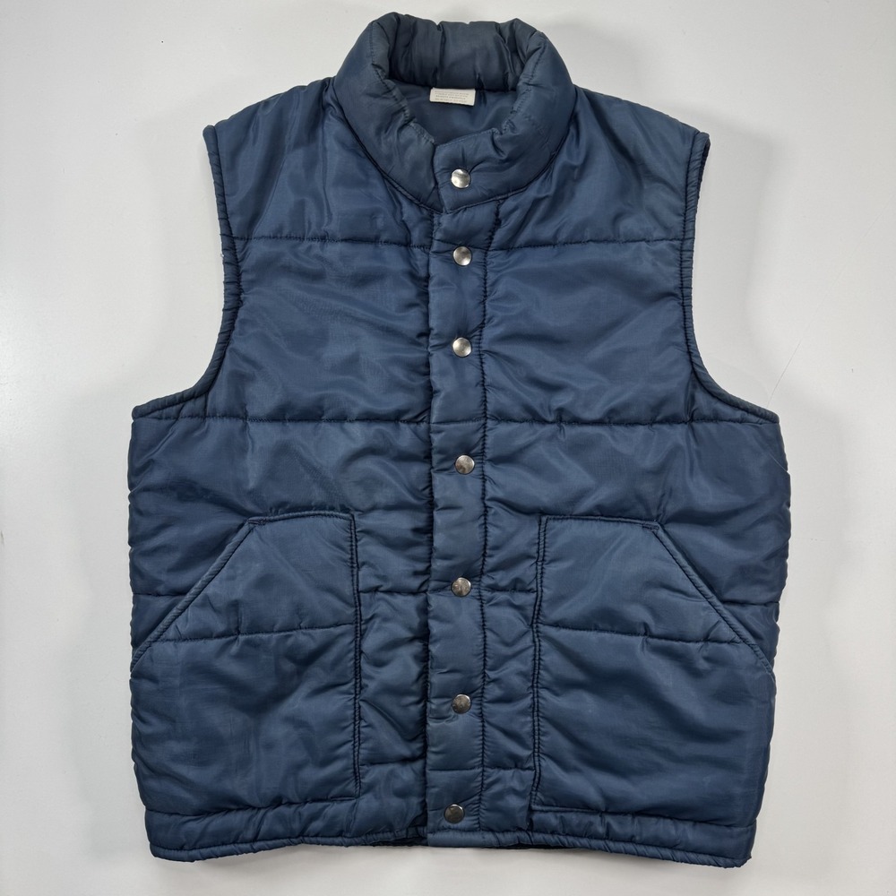 Vintage OSHKOSH Sportswear Snap Front Puffer Vest Mens Small Vtg Camping Outdoor